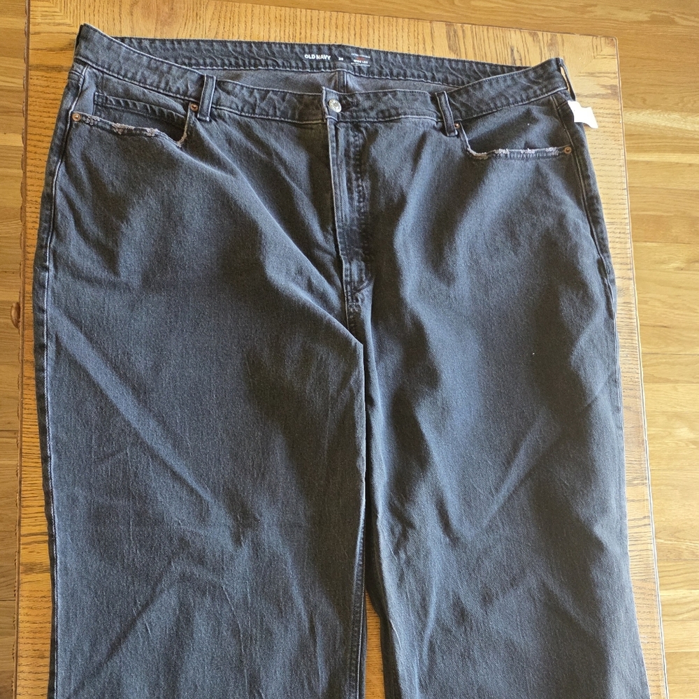Old Navy Curvy Extra High-Waisted Wide-Leg Jeans Black Wash 26W NWT - Picture 3 of 10
